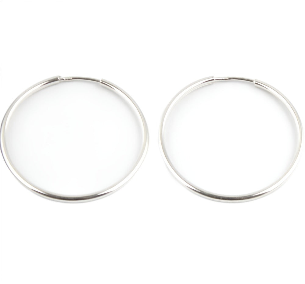 Earrings, 925 Sterling Silver, Hoop Earrings