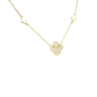 Necklace 925 Sterling Silver, Gold Plated, Cubic Zirconia