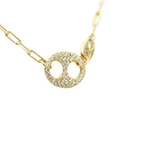 Necklace 925 Sterling Silver, Gold Plated, Cubic Zirconia, Carnival Mask