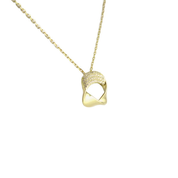 Necklace 925 Sterling Silver, Cubic Zirconia, Gold Plated