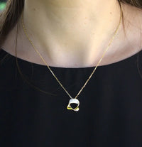 Necklace 925 Sterling Silver, Cubic Zirconia, Gold Plated