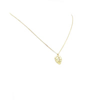 Necklace 925 Sterling Silver, Monster Leaf, Openwork Pendant, Gold Plated