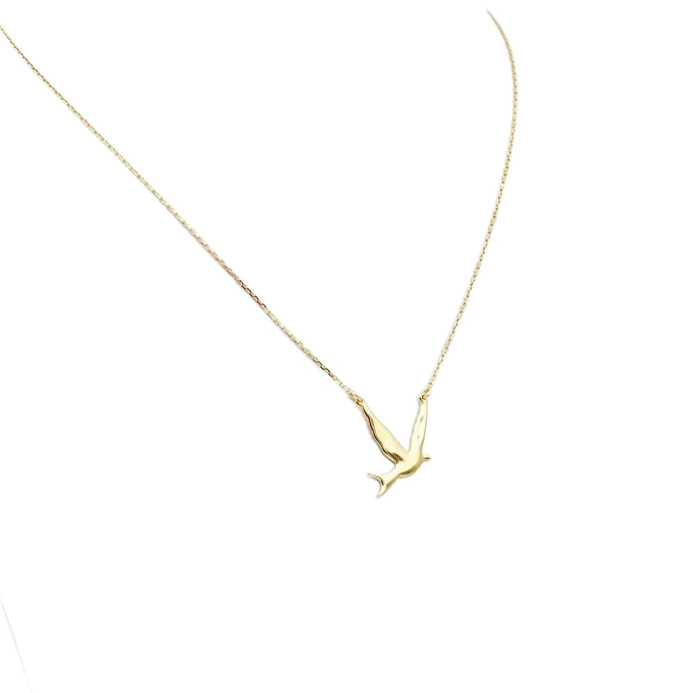 Necklace 925 Sterling Silver, Swallow Necklace, Gold Plated