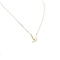 Necklace 925 Sterling Silver, Swallow Necklace, Gold Plated