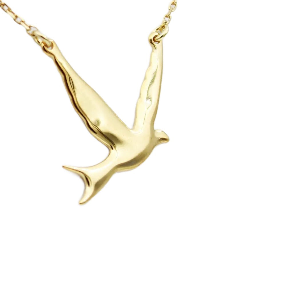 Necklace 925 Sterling Silver, Swallow Necklace, Gold Plated