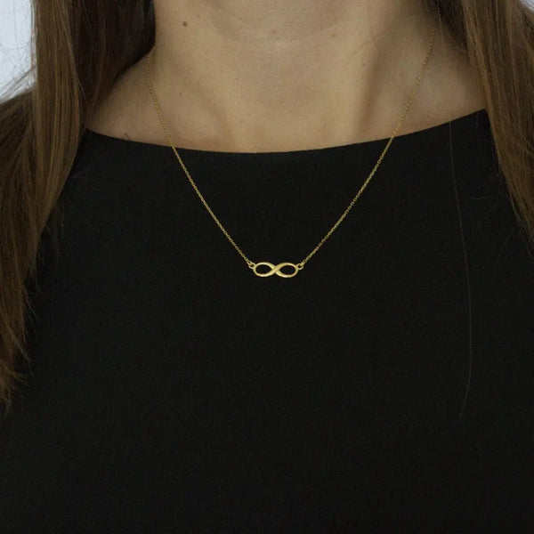 Necklace 925 Sterling Silver, Infinity Necklace, 14K Gold Plated