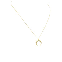 Necklace, 925 Sterling Silver, Gold Plated, Moon