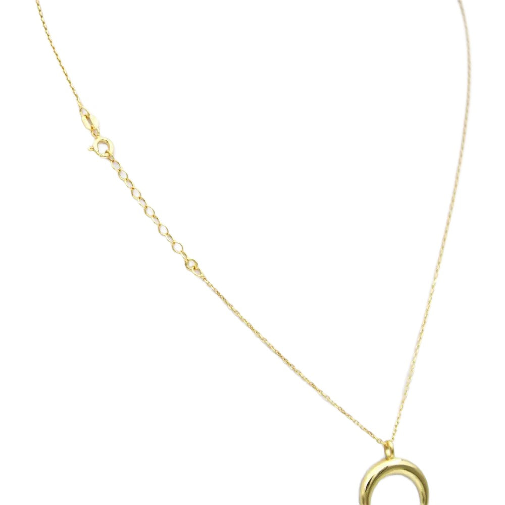 Necklace, 925 Sterling Silver, Gold Plated, Moon