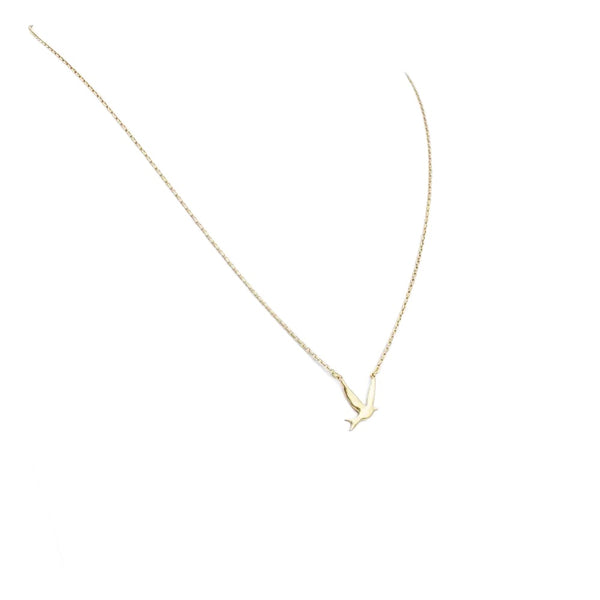 Necklace 925 Sterling Silver, Gold Plated, Swallow Necklace