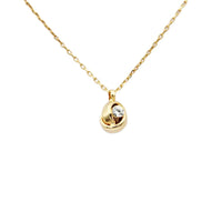 Necklace 925 Sterling Silver, Gold Plated, Cubic Zirconia, Loop