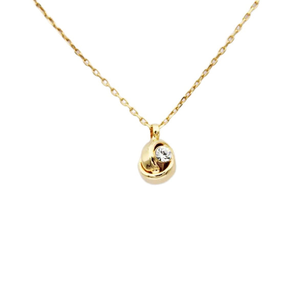 Necklace 925 Sterling Silver, Gold Plated, Cubic Zirconia, Loop