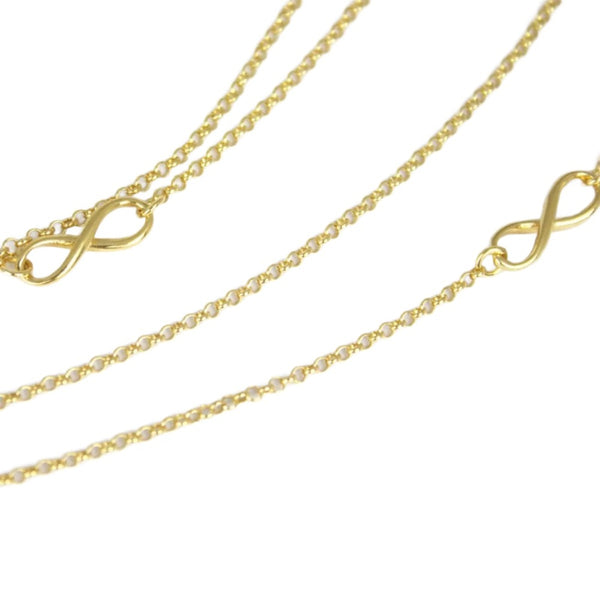 Long Necklace, 925 Sterling Silver, Gold Plated, Infinity Necklace