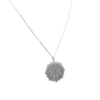 Necklace, 925 Sterling Silver, Openwork, Floral Pendant, Long