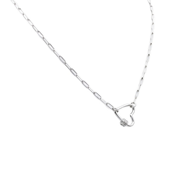 Heart Necklace, 925 Sterling Silver, Cubic Zirconia, Original Necklace