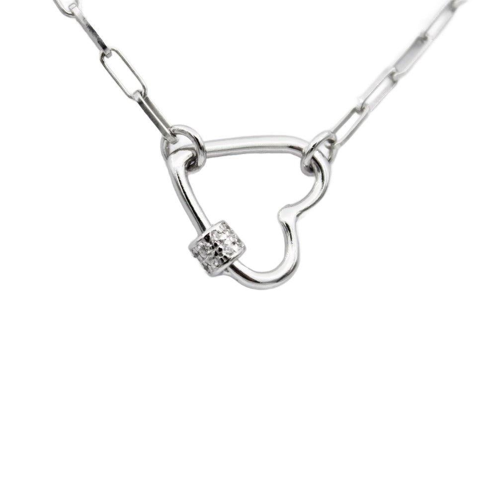 Heart Necklace, 925 Sterling Silver, Cubic Zirconia, Original Necklace