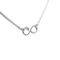 Infinity Necklace, 925 Sterling Silver, Snake Chain