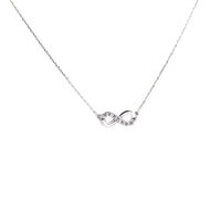 Infinity Necklace, 925 Sterling Silver, Cubic Zirconia