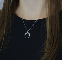 Necklace, 925 Sterling Silver, Moon Necklace