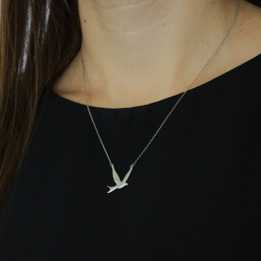 Necklace 925 Sterling Silver, Swallow Necklace