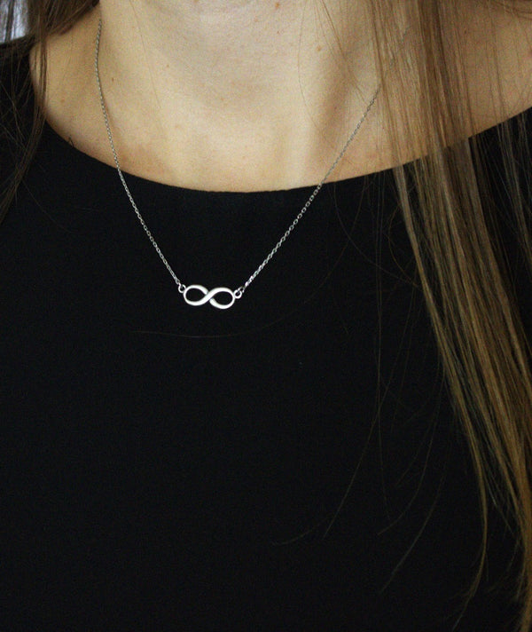 Infinity Necklace, 925 Sterling Silver, Minimalist