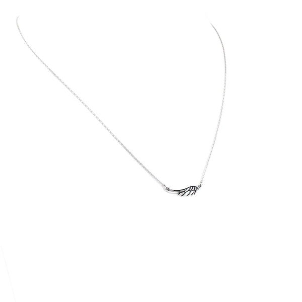 Necklace, Angel Wing, 925 Sterling Silver, Oxidized