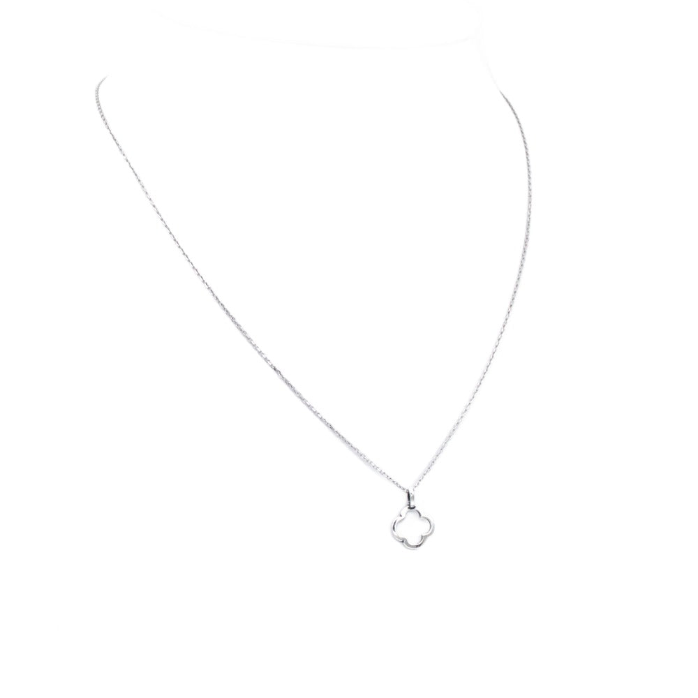 Necklace 925 Sterling Silver, Open Clover, Minimalist