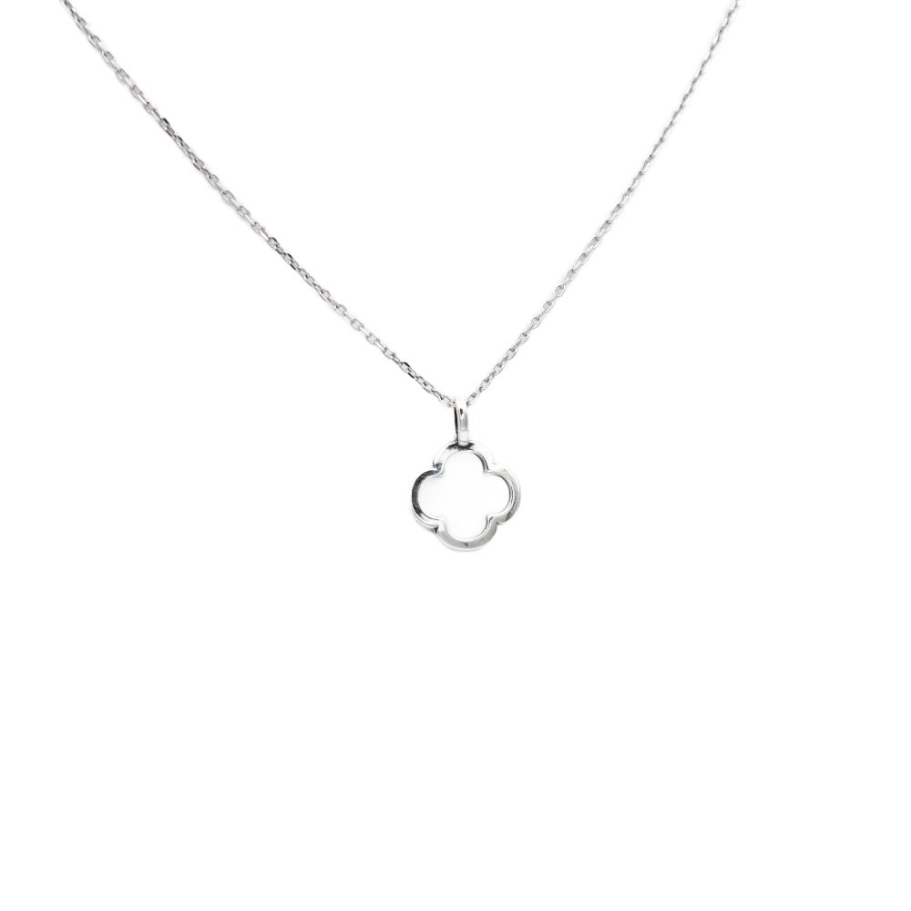 Necklace 925 Sterling Silver, Open Clover, Minimalist