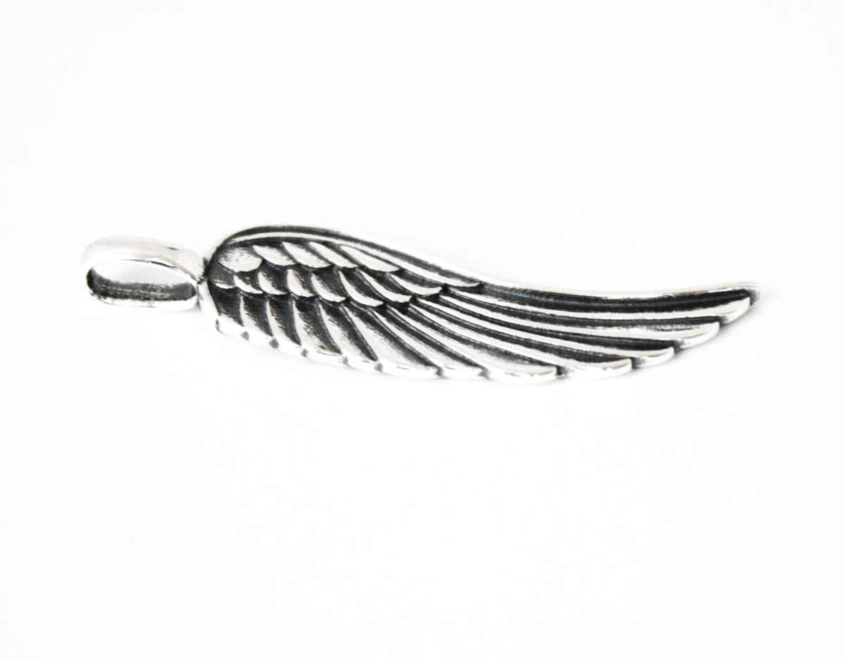 Pendant, 925 Sterling Silver, Angel Wing, Oxidized