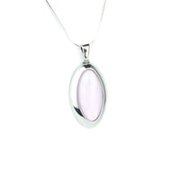 Pendant, 925 Sterling Silver, Pink Quartz Stone