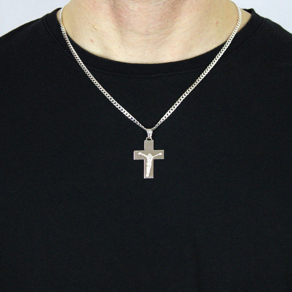 Pendant, 925 Sterling Silver, Wide Cross