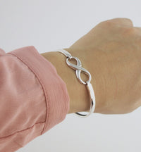 Bracelet, 925 Sterling Silver, Infinity Bangle