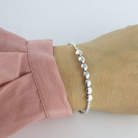 Bracelet, 925 Sterling Silver, Stiff, Bangle