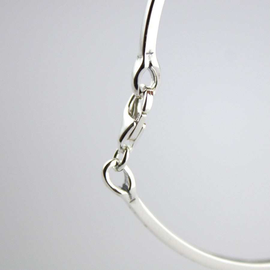 Bracelet, 925 Sterling Silver, Stiff, Bangle