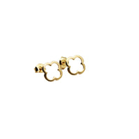 Earrings, Open Flower, 925 Sterling Silver, Stud Earrings, Gold Plated