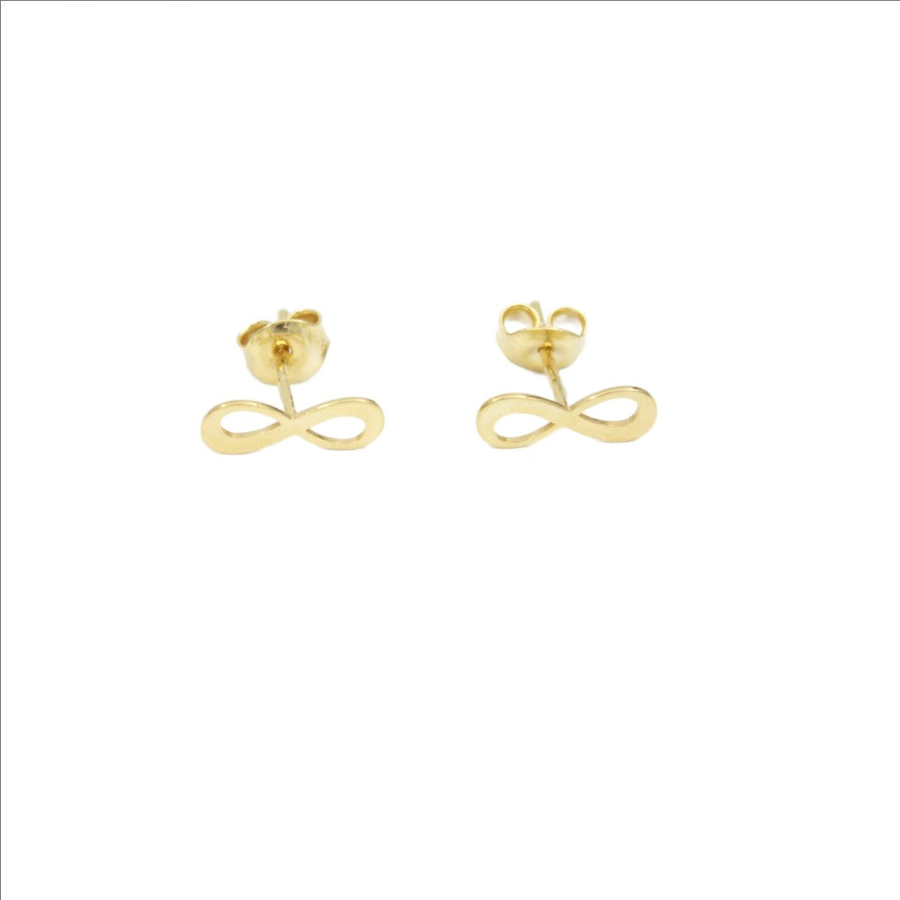 Earrings, 925 Sterling Silver, Gold Plated Infinity, Stud Earrings