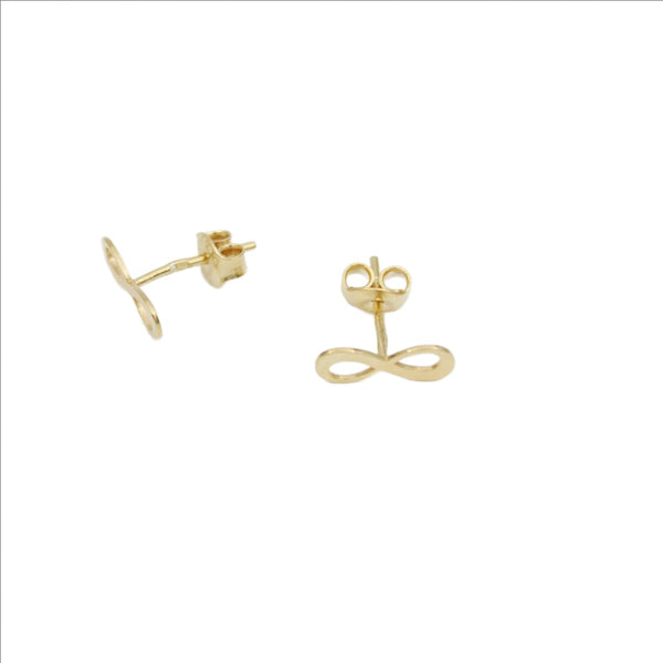 Earrings, 925 Sterling Silver, Gold Plated Infinity, Stud Earrings