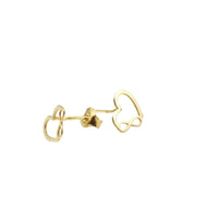 Earrings, Open Heart with Infinity, 925 Sterling Silver, Gold plated