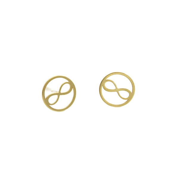 Earrings, 925 Sterling Silver, Infinity, Gold Plated