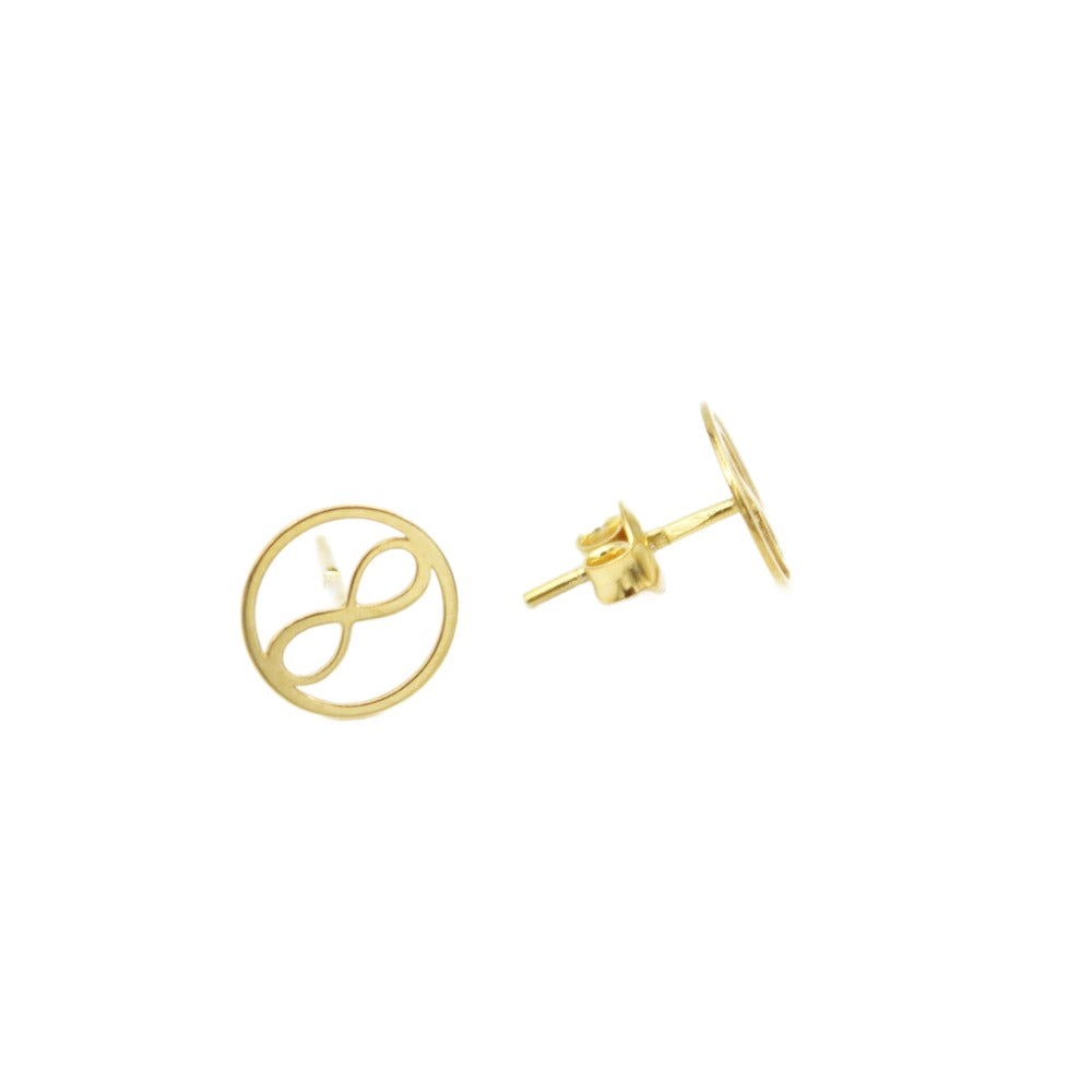 Earrings, 925 Sterling Silver, Infinity, Gold Plated