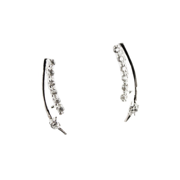 Earrings, 925 Sterling Silver, Cubic Zirconia, Openwork