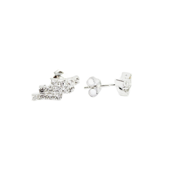 Earrings, 925 Sterling Silver, Cubic Zirconia, Stud Earrings