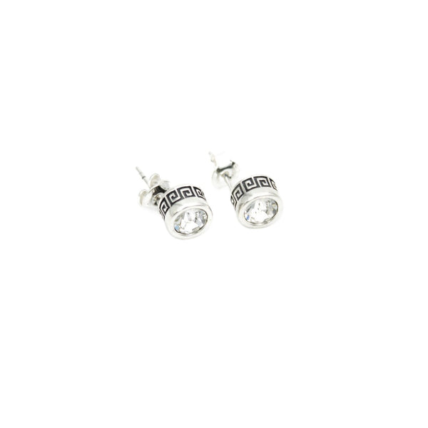 Stud Earrings, 925 Sterling Silver, Cubic Zirconia