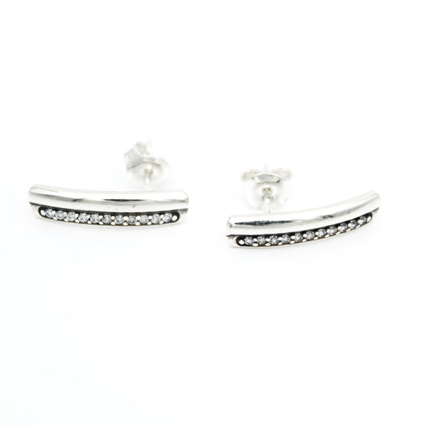 Earrings, 925 Sterling Silver, Cubic Zirconia, Stud