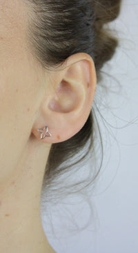 Earrings, 925 Sterling Silver, Open Flower