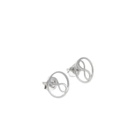 Earrings, 925 Sterling Silver, Infinity, Circle