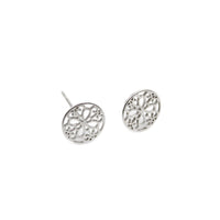 Earrings, 925 Sterling Silver, Round, Openwork