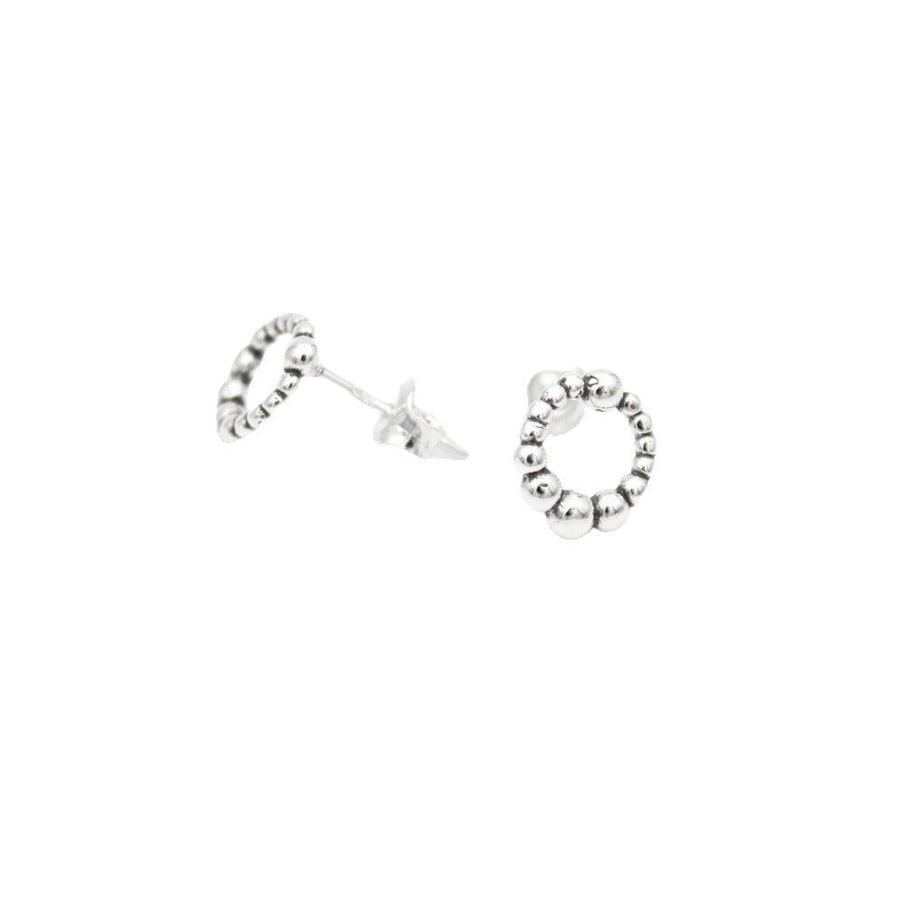 Earrings, 925 Sterling Silver, Circle, Balls