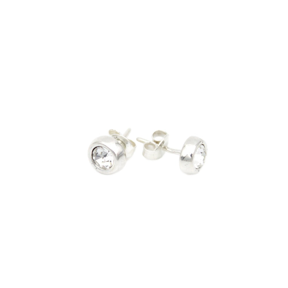 Earrings, 925 Sterling Silver, Cubic Zirconia, Round